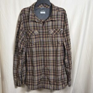 Columbia Omni Shade Plaid Shirt Mens 2XL Long Sleeve Button Up Hiking Fishing